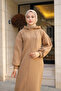 Three Thread Hooded Long Dress Camel - 2