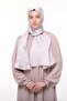 Women's Plain Crepe Satin Shiny Luxury Evening Dress Shawl-powder
