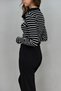 Women's Striped Polo Neck Blouse - 4