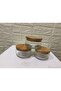3-Piece Stylish Jar Set with Bamboo Lid 3x600 ml - 2