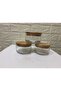 3-Piece Stylish Jar Set with Bamboo Lid 3x600 ml