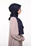 Women's Plain Crepe Satin Shiny Luxury Evening Dress Shawl-navy blue - 4