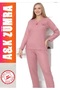 Women's Winter Model Mother Pajama Set, Dusty Rose - 3