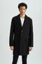 Men's Black Relax Fit Jacket with Collar Buttons and Pockets Long Cashmere Coat Y8903Az23Au - 3