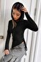 Hooded Side Drawstring Flexible Long Sleeve Thick Combed Cotton Knitted Blouse - 2