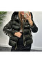 Shiny Puffer Coat Khaki - 2