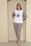 Star Patterned Wellsoft Long Sleeve Winter Women's Pajama Set - 2