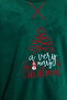 Yeşil Yılbaşı Temalı Polar Kışlık Örme Pijama Takımı THMAW24PT00265 - 4