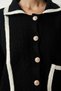 Women's Black Stripe Detailed Knitwear Jacket Trousers Suit WF00061 - 6