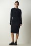 Women's Black Curved Sweatshirt Dress Knitwear Set MT00145 - 2