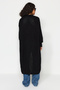 Siyah Maxi Basic Geniş Kalıp Triko Hırka TWOAW24HI00096 - 5