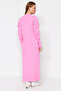 Pink Unlined Plain Knitwear Rib/Camisole Dress Tctaw23Eb00047 - 5