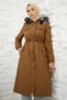 Polar 0880 Coat with Flap Pockets - Brown