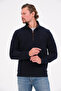 Zippered Regular Fit Suede Detailed Long Sleeve Men's Thessaloniki Sweatshirt