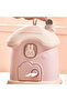 Cute Rabbit Piggy Bank with Key in the Shape of a House Pink 19X20 cm - 2