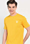 Bass Light Yellow Crew Neck Printed 100% Cotton Standard Fit Men's Tshirt - 5