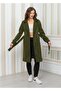 New Season Double Breasted Collar Lining Detailed Long Stamp Coat - 5