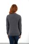 Dark Gray 100% Organic Cotton Crew Neck Hair Braided Knitwear Sweater Knitted Blouse - 3