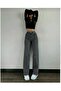 Chocolate Power Lycra Smoked Snow Super High Waist Loose Leg Denim Jeans - 4