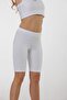 4007 Women's White Comfortable Texture Above Knee Capri Tights