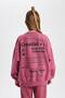 Girl's Oversize Fit Crew Neck Thick Sweatshirt with Soft Fuzzy Inside - 7