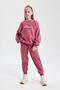 Girl's Oversize Fit Crew Neck Thick Sweatshirt with Soft Fuzzy Inside - 2