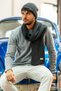 Men's Thessaloniki Knitted Knitwear Scarf Beanie Set Anthracite 22w850