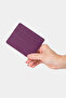 3633 Genuine Leather Super Thin Women Men Card Holder Purple - 6