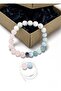 Moon Stone, Aquamarine, Pink Quartz Natural Stone 8 mm Bracelet