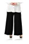 Large Size Mayra Side Pocket Dumbbell Crepe Wide Leg Trousers - Black - 3