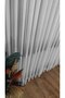 Ecru Tulle Curtain Horizontal Straight Silver Stripes 1/3 Dense Pleats Wrinkle-Free No Ironing Required - 4