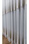 Ecru Tulle Curtain Horizontal Straight Gold Stripes 1/3 Dense Pleats Wrinkle-Free No Ironing Required - 4