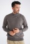 Men's Milk Brown 100% Cotton Half Turtleneck Knitwear Sweater Trıst-1104 - 4