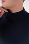 Men's Navy Blue 100% Cotton Half Turtleneck Knitwear Sweater Trist-1104 - 4