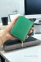 Original Women's Green Wallet with Card Holder and Coin Compartment Zippered Soft Leather Stylish Mini Card Holder