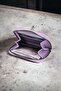 Original Women's Card Holder Lilac Wallet with Coin Compartment Zippered Soft Leather Stylish Mini Card Holder - 2