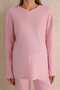 Pink V-neck Soft Fabric Maternity Tracksuit Set - 6