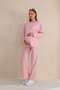 Pink V-neck Soft Fabric Maternity Tracksuit Set