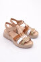 Beige Garni Genuine Leather Women's Sandals - Ankle Strap 4473243 - 2