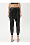 Faux Leather Jogger Trousers with Tie Waist - 3