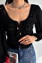 Women's Black Knitted Knitwear Short Blouse - 6
