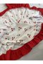 Baby Girl Cherry Patterned Salopette Dress White Ballerina Socks Bandana Set - 4