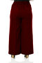 Large Size Mayra Side Pocket Dumbbell Crepe Wide Leg Trousers - Claret Red - 2