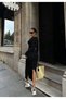 Women's Long sleeve sweetheart neckline midi dress - 4
