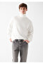 High Collar White Sweatshirt 0610965-83043 - 2