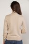 Women's Beige 100% Organic Cotton Turtleneck Sweater Trist-6103 - 5