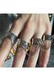 Gothic Punk Four Finger Adjustable Ring - 3