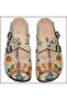 Women's Beige Patterned Slippers