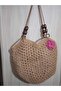 Women's Camel Paper Rope Shoulder Bag - 2