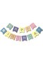 Macaron Hologram Happy Birthday Banner Text